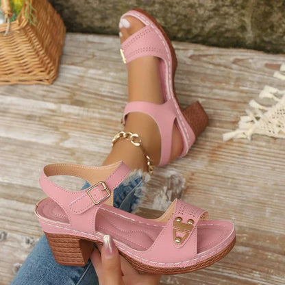 Damen Sandalen mit Blockabsatz