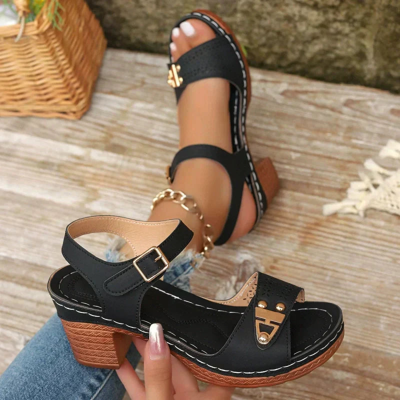 Damen Sandalen mit Blockabsatz