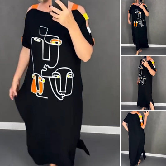 🍂Fashionable printed short sleeve dress for women