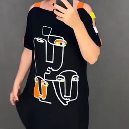 🍂Robe imprimée à manches courtes à la mode pour femme