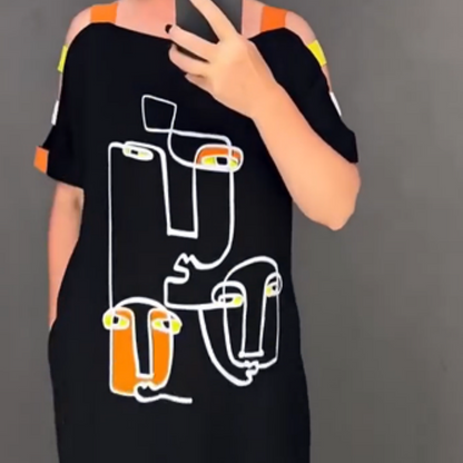 🍂Robe imprimée à manches courtes à la mode pour femme