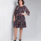 Damen Freizeitkleid mit Rundhalsausschnitt und Blumenmuster