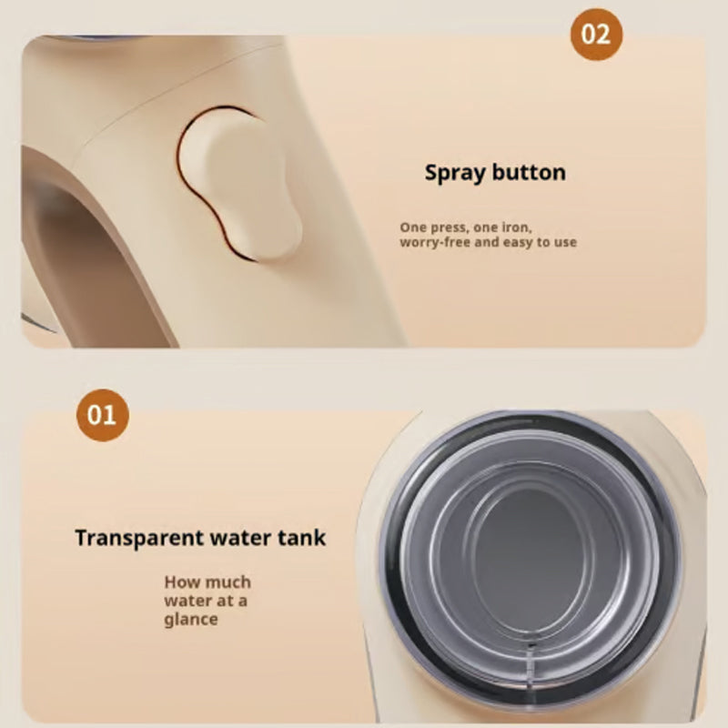 Portable hand vacuum steamer for clothing