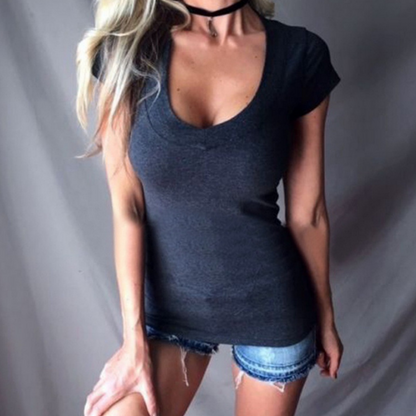✨1 kaufen, 1 gratis💥Damen Sommer Tief V-Ausschnitt Slim Tops