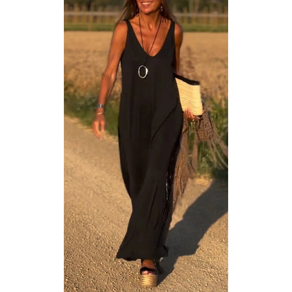 ✨Novità per l'inizio dell'estate✨Abito lungo con scollo a V da donna