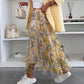 ☀️2025 frühsommer neu 👗Damen-Maxirock mit trendigem Druck und elastischem Bund