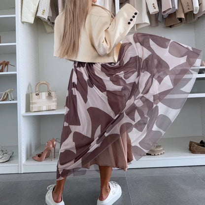 ☀️Novità inizio estate 2025 👗Gonna lunga da donna con stampa alla moda e elastico in vita