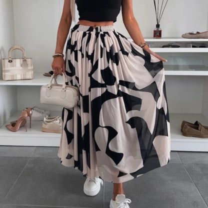 ☀️Novità inizio estate 2025 👗Gonna lunga da donna con stampa alla moda e elastico in vita