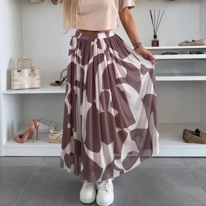 ☀️Novità inizio estate 2025 👗Gonna lunga da donna con stampa alla moda e elastico in vita