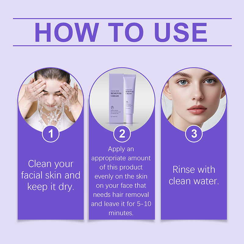 💗Achetez-en 1, obtenez-en 1 gratuitement💗Crème dépilatoire douce et indolore pour le visage
