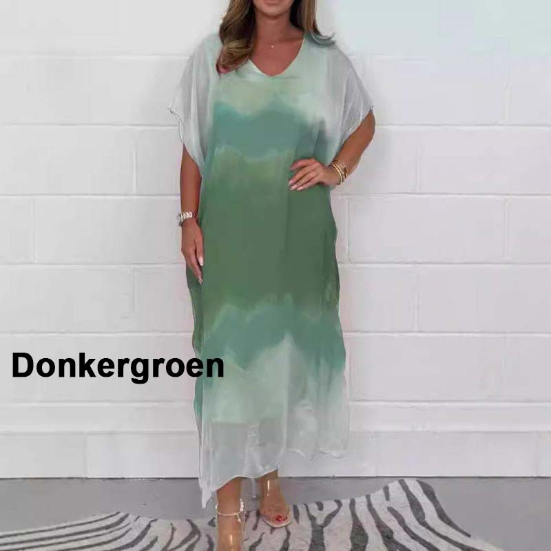 ✨ Bequemes, lässiges Chiffon-Dip-Dye-Kleid für Damen