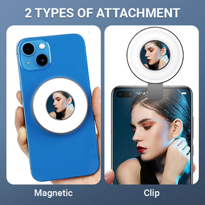 Telefono ad anello magnetico Luce di riempimento con clip