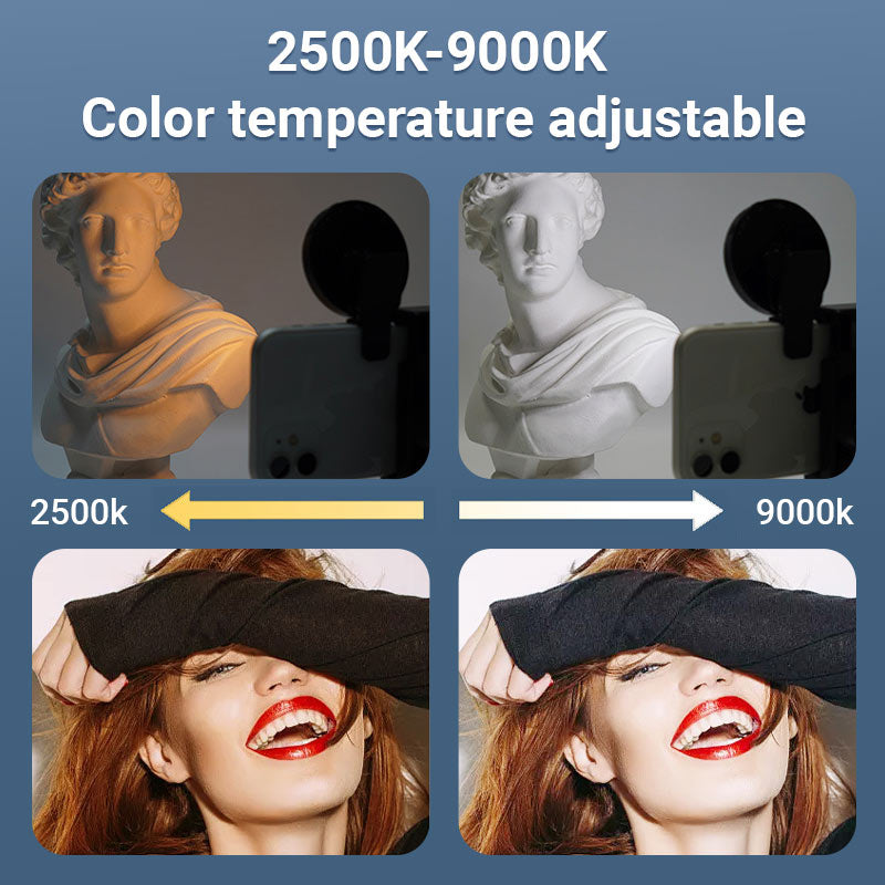Telefono ad anello magnetico Luce di riempimento con clip