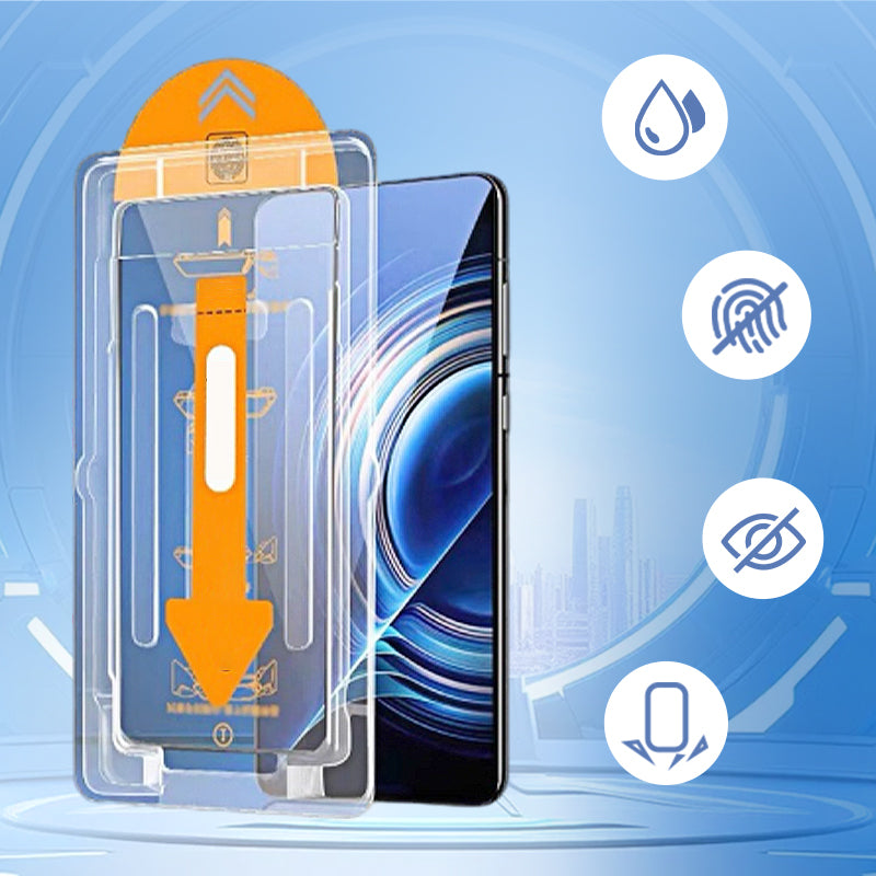 🔥Protector de pantalla de vidrio templado con kit de alineación automática a prueba de polvo