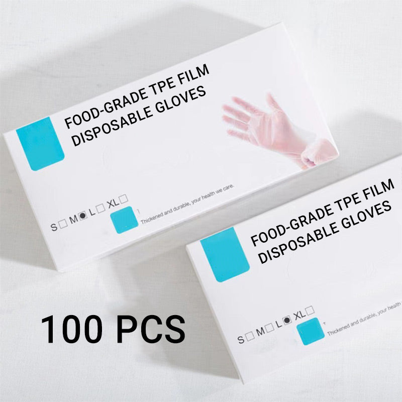 Food -like transparent reinforced disposable gloves