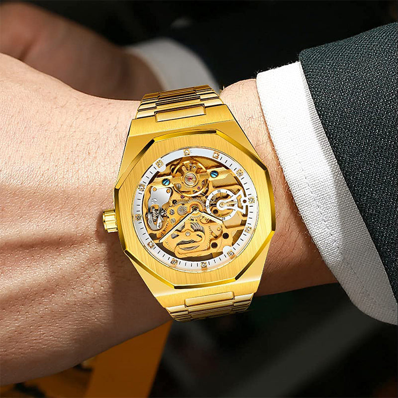 ⏳Oferta especial por tiempo limitado⌛ Reloj esqueleto mecánico de lujo para hombre.