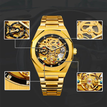⏳Oferta especial por tiempo limitado⌛ Reloj esqueleto mecánico de lujo para hombre.