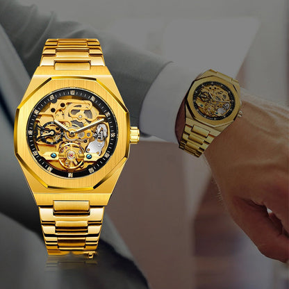 ⏳Oferta especial por tiempo limitado⌛ Reloj esqueleto mecánico de lujo para hombre.
