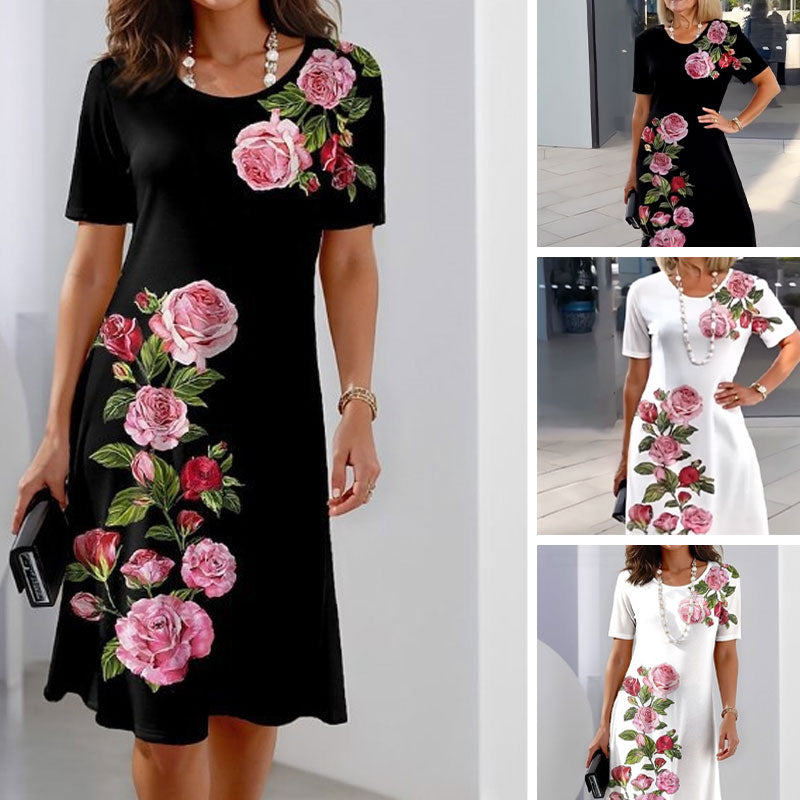 🌸vårens spesialtilbud💐 Rose Bloom kortermet kjole