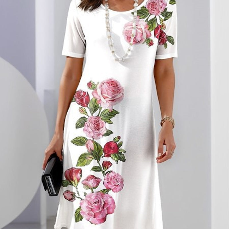 🌸vårens spesialtilbud💐 Rose Bloom kortermet kjole