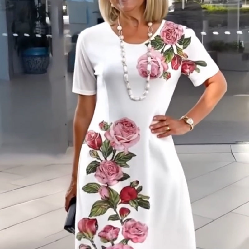 🌸vårens spesialtilbud💐 Rose Bloom kortermet kjole