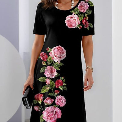 🌸vårens spesialtilbud💐 Rose Bloom kortermet kjole