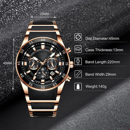 🔥Reloj de cuarzo multifuncional resistente al agua para hombre.