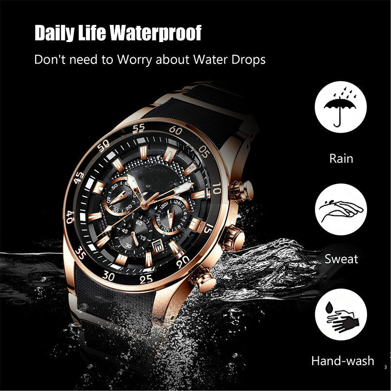 🔥Reloj de cuarzo multifuncional resistente al agua para hombre.