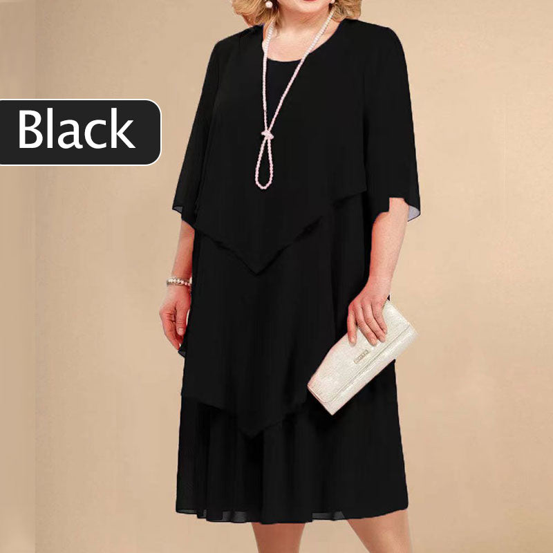 👗50% korting🔥Midi-jurk met laagjeslook in grote maten