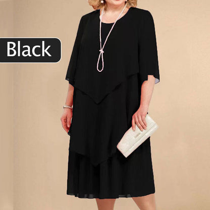 👗50% korting🔥Midi-jurk met laagjeslook in grote maten