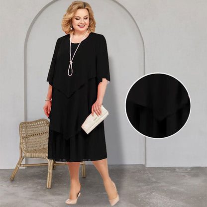 👗50% korting🔥Midi-jurk met laagjeslook in grote maten