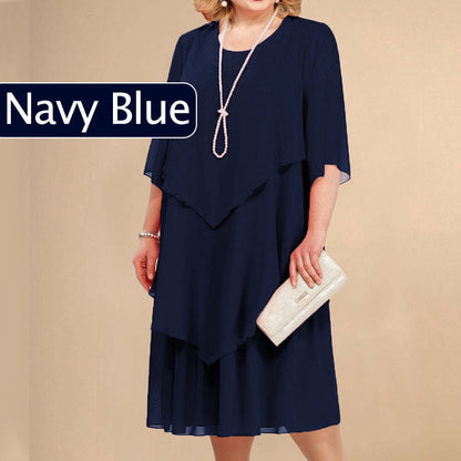 👗50% korting🔥Midi-jurk met laagjeslook in grote maten