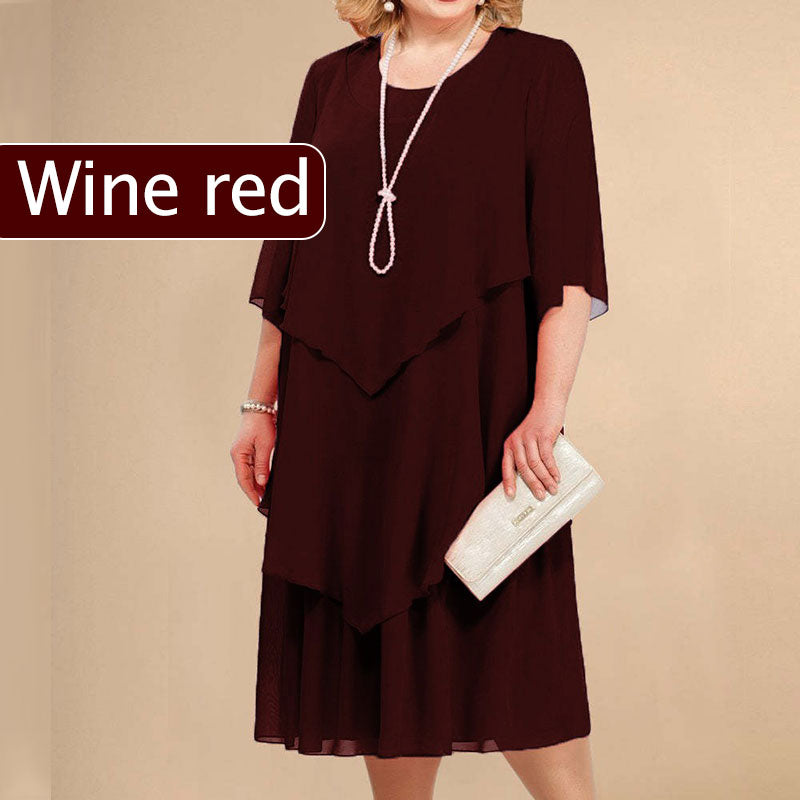 👗50% korting🔥Midi-jurk met laagjeslook in grote maten