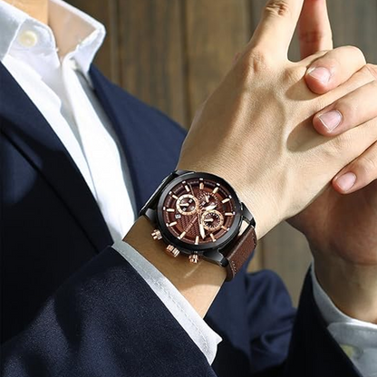 Lässige elegante Herren Quarzuhr mit leuchtendem Zifferblatt