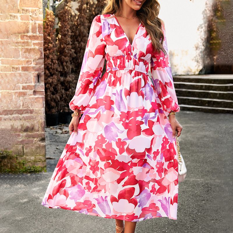 🔥Printed Casual V-Neck Boho Dress for Women🔥