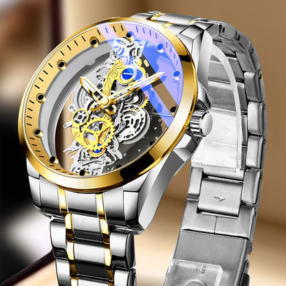 ⌚ FÜR KURZE ZEIT 50% RABATT! ⚡ Zweiseitige Skelettuhr – Nicht-mechanisches Tourbillon, leuchtstark, 30 m wasserdicht ✨