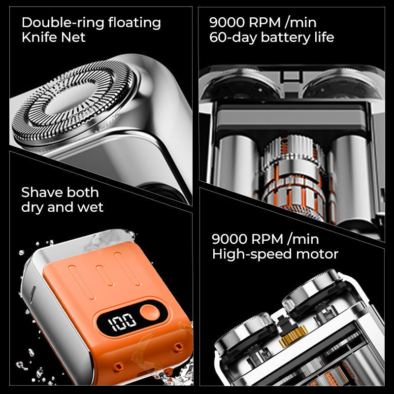 🔥Bestseller-Neuheit❤️‍🔥 Tragbarer elektrischer Mini-Rotationsrasierer für Männer