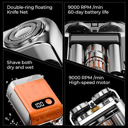 🔥Bestseller-Neuheit❤️‍🔥 Tragbarer elektrischer Mini-Rotationsrasierer für Männer