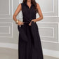 💖💖💖Ärmelloses Damenhemd-Maxikleid mit Taillenkrawatte