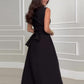 💖💖💖Ärmelloses Damenhemd-Maxikleid mit Taillenkrawatte