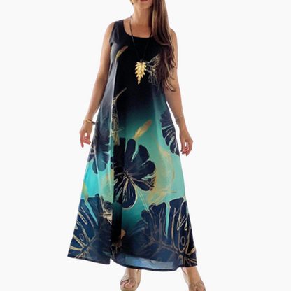 🌸50% korting🌸Losse, gebloemde mouwloze maxi-jurk voor dames