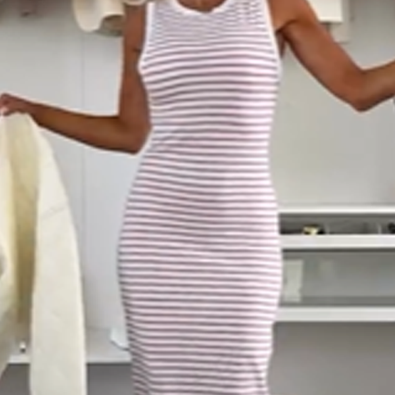Vestido de tanque a rayas en el delgado para mujeres