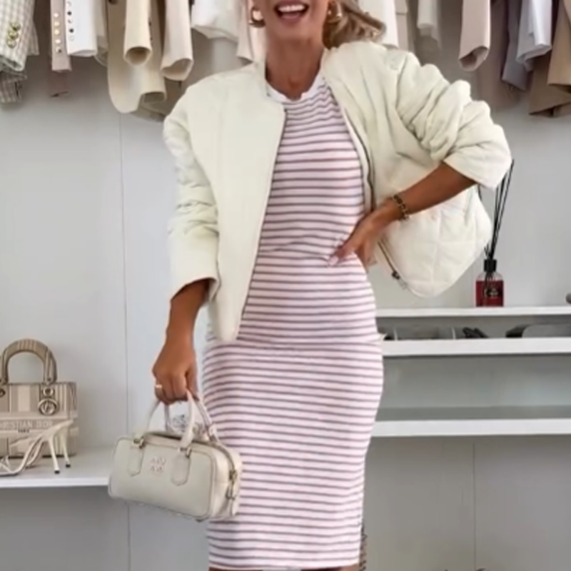 Vestido de tanque a rayas en el delgado para mujeres