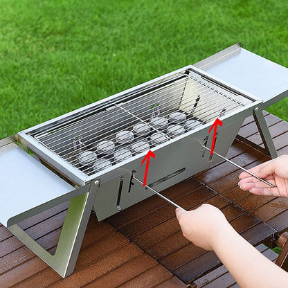 🔥🔥🔥Parrilla plegable de acero inoxidable para exteriores.