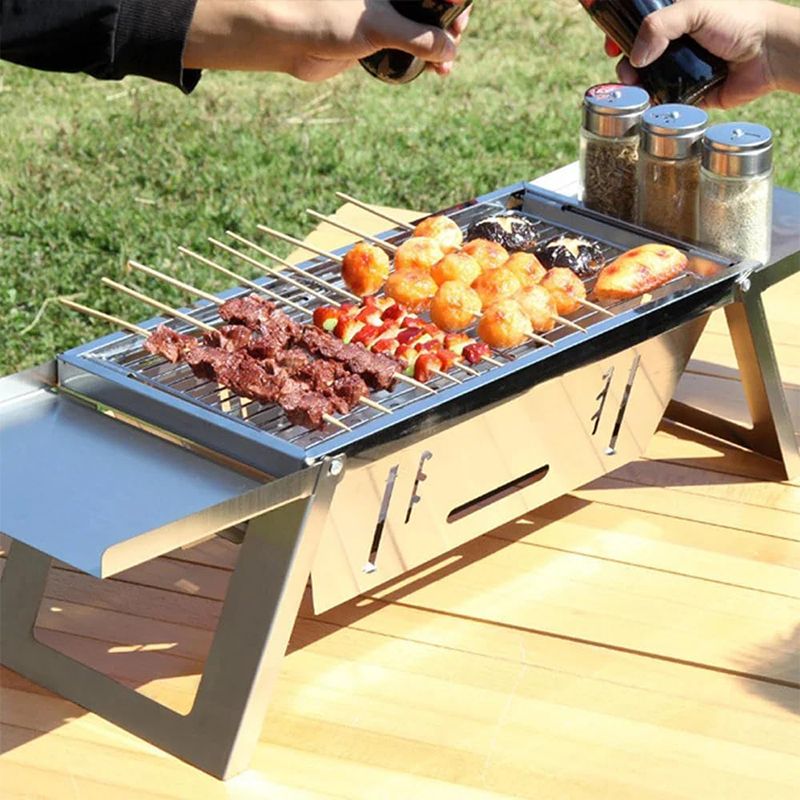 🔥🔥🔥Parrilla plegable de acero inoxidable para exteriores.