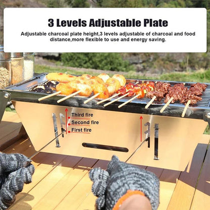 🔥🔥🔥Parrilla plegable de acero inoxidable para exteriores.