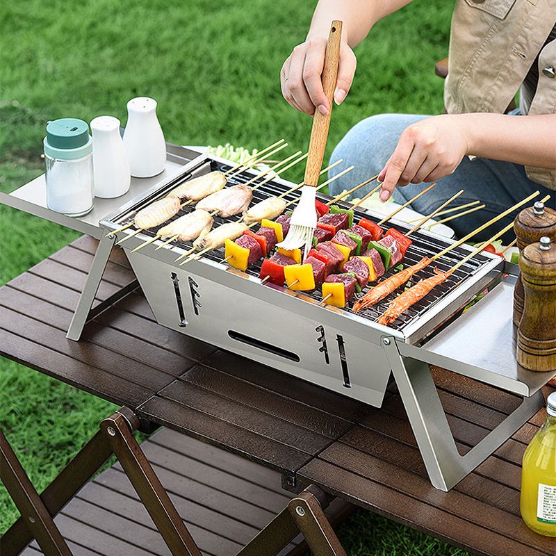 🔥🔥🔥Parrilla plegable de acero inoxidable para exteriores.