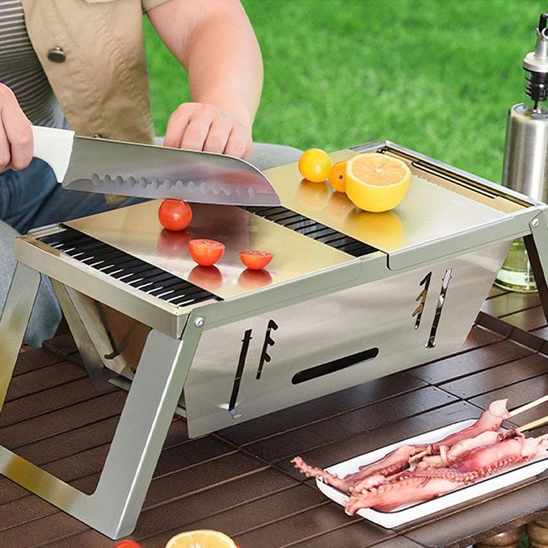 🔥🔥🔥Parrilla plegable de acero inoxidable para exteriores.