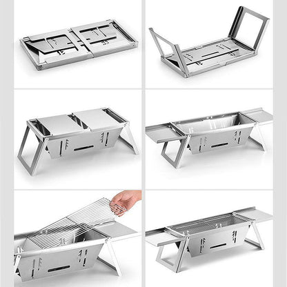 🔥🔥🔥Parrilla plegable de acero inoxidable para exteriores.