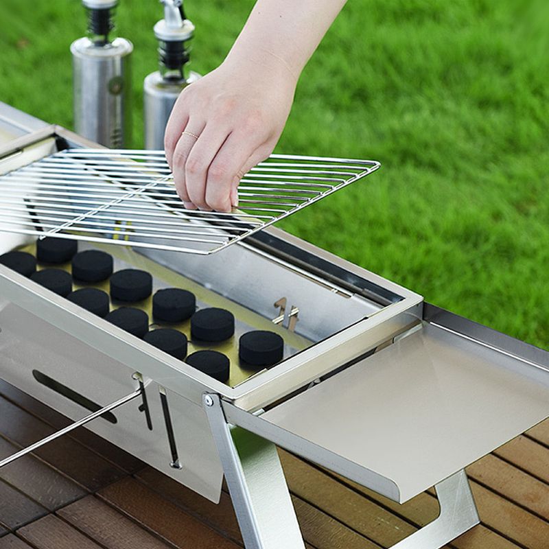 🔥🔥🔥Parrilla plegable de acero inoxidable para exteriores.